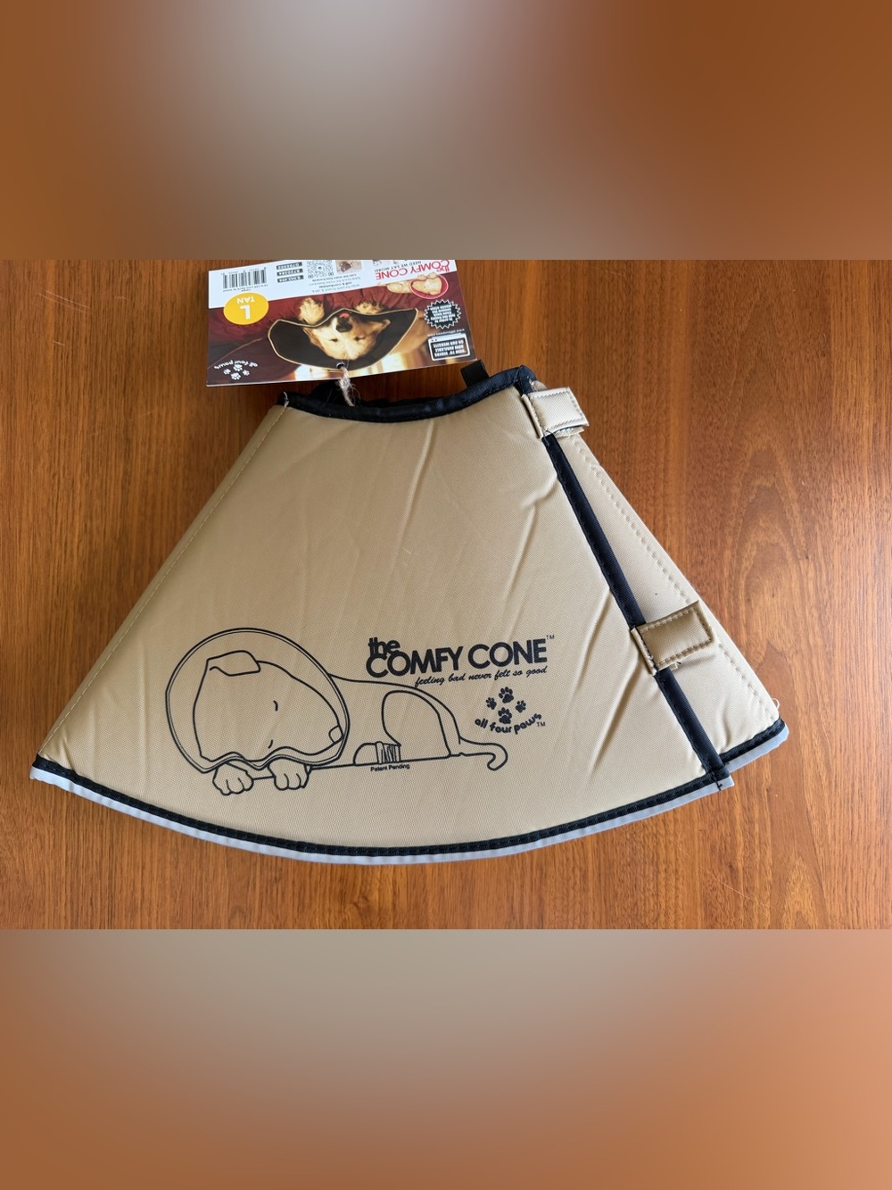 Tan Dog Recovery Collar - Soft Protective E-Collar